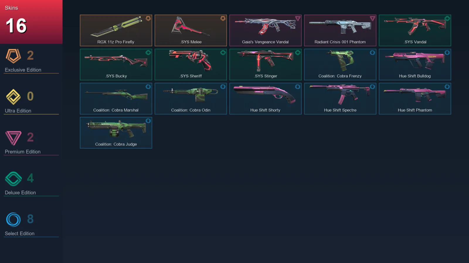 NA | Lv45 | Unranked | 16 Skin | 17 Agent | 16 Buddy