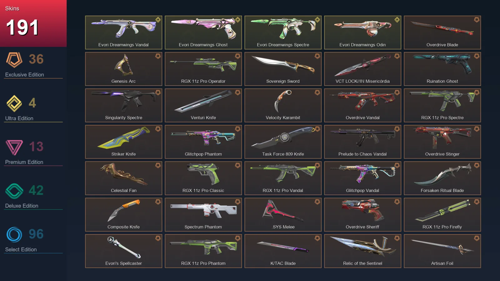 AP | Lv373 | Unranked | 191 Skin | 26 Agent | 197 Buddy