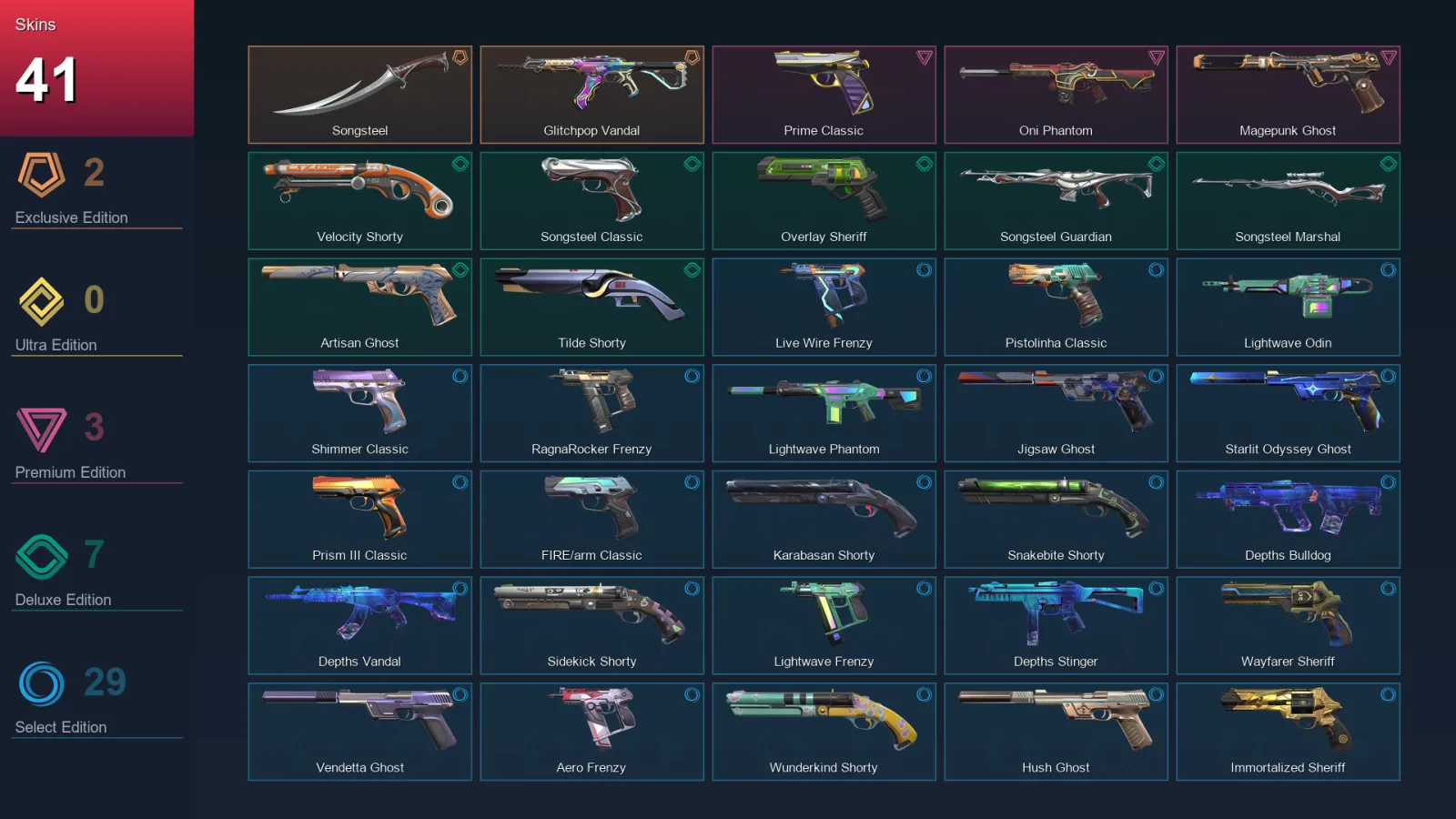 AP | Lv325 | Unranked | 41 Skin | 27 Agent | 106 Buddy