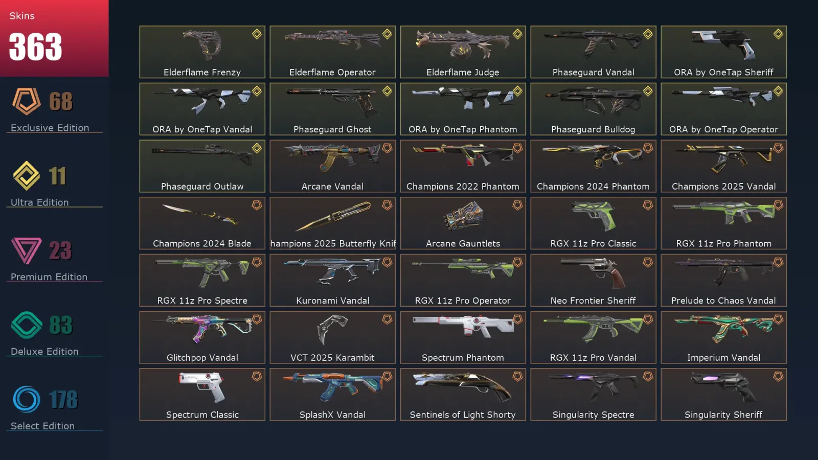 [Valorant] | EU | Level 500 | Diamond 1 | 29 Agents | 363 Skins — Valorant account