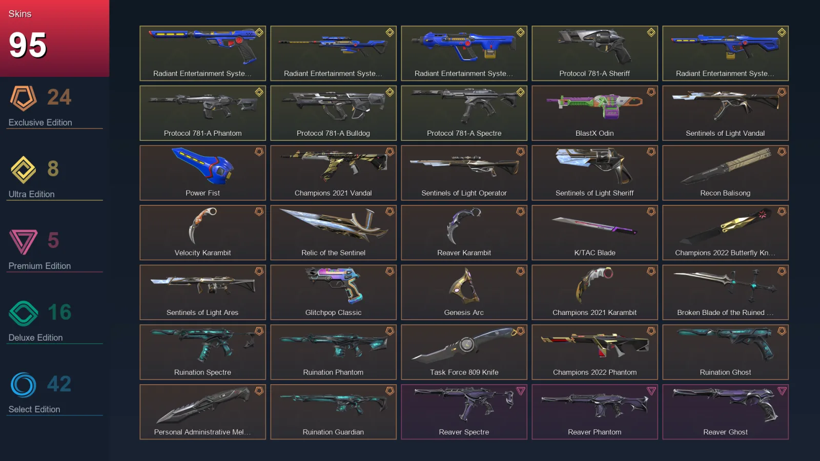 AP | Lv242 | Unranked | 95 Skin | 23 Agent | 99 Buddy