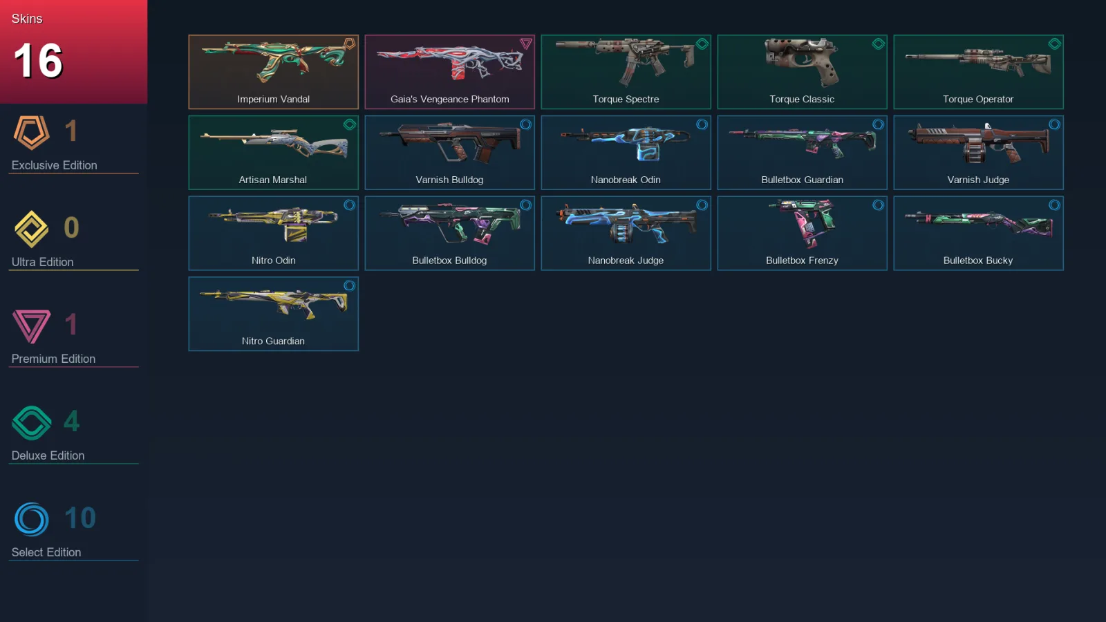 NA | Lv21 | Unranked | 16 Skin | 9 Agent | 12 Buddy