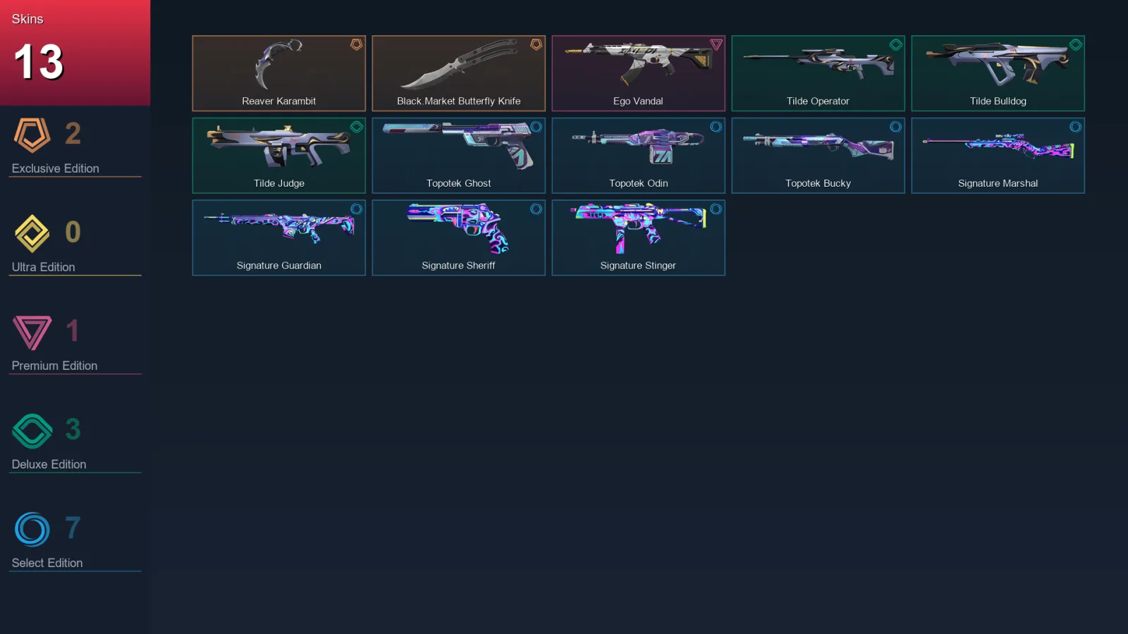 EU | Lv25 | Unranked | 13 Skin | 11 Agent | 15 Buddy