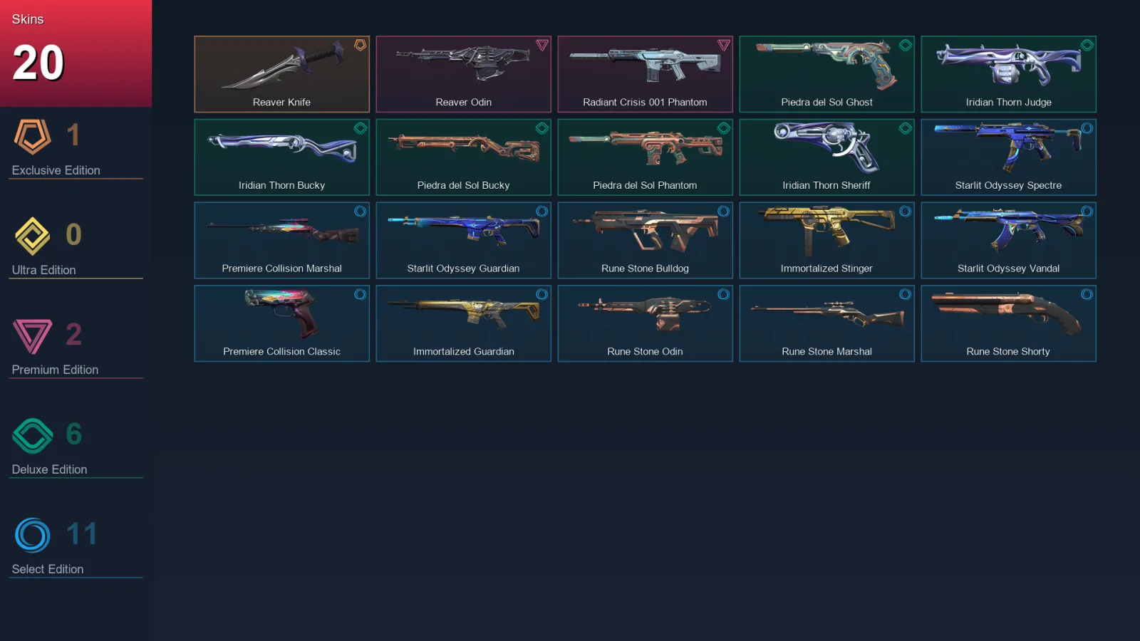 AP | Lv35 | Unranked | 20 Skin | 11 Agent | 19 Buddy — Valorant account