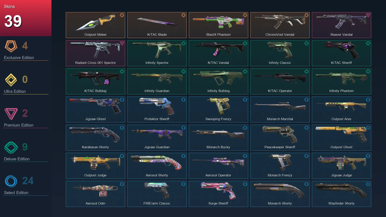 EU | Lv136 | Unranked | 39 Skin | 21 Agent | 92 Buddy