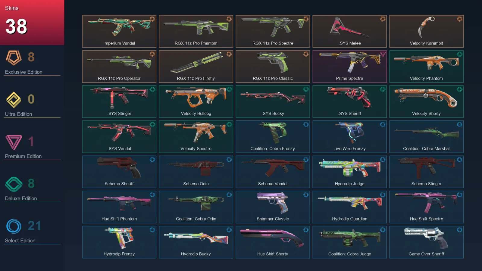 NA | Lv122 | Unranked | 38 Skin | 26 Agent | 63 Buddy