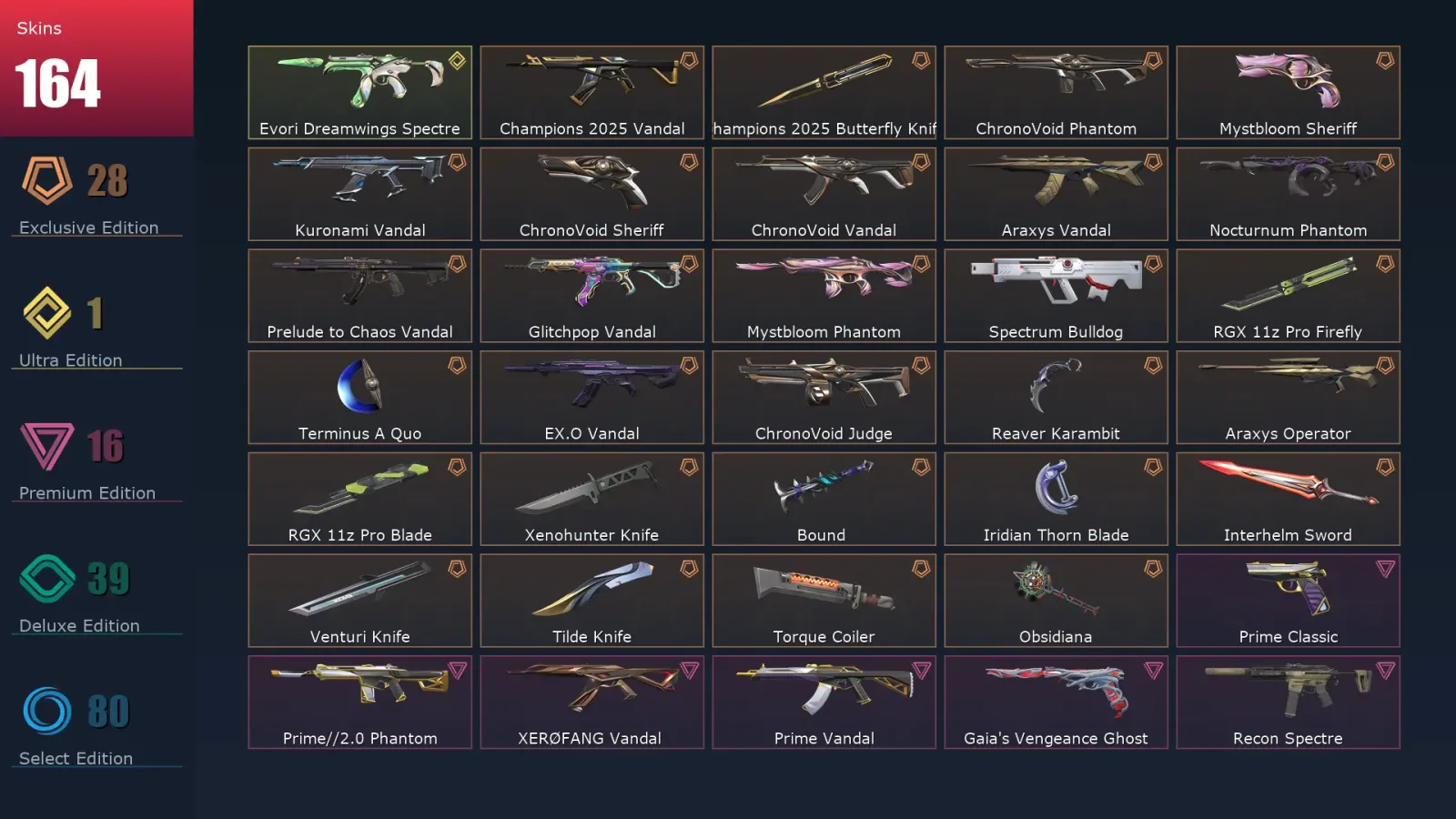 [Valorant] | EU | Level 397 | 29 Agents | 164 Skins — Valorant account