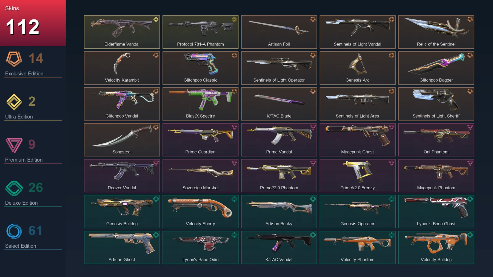 LA | Lv182 | Unranked | 112 Skin | 25 Agent | 113 Buddy