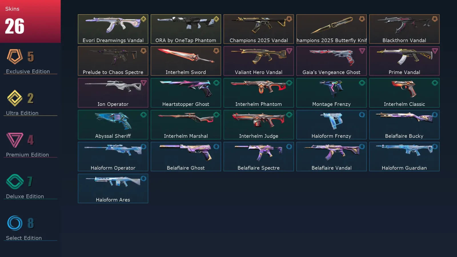 [Valorant] | EU | Level 80 | Gold 3 | 25 Agents | 26 Skins — Valorant account