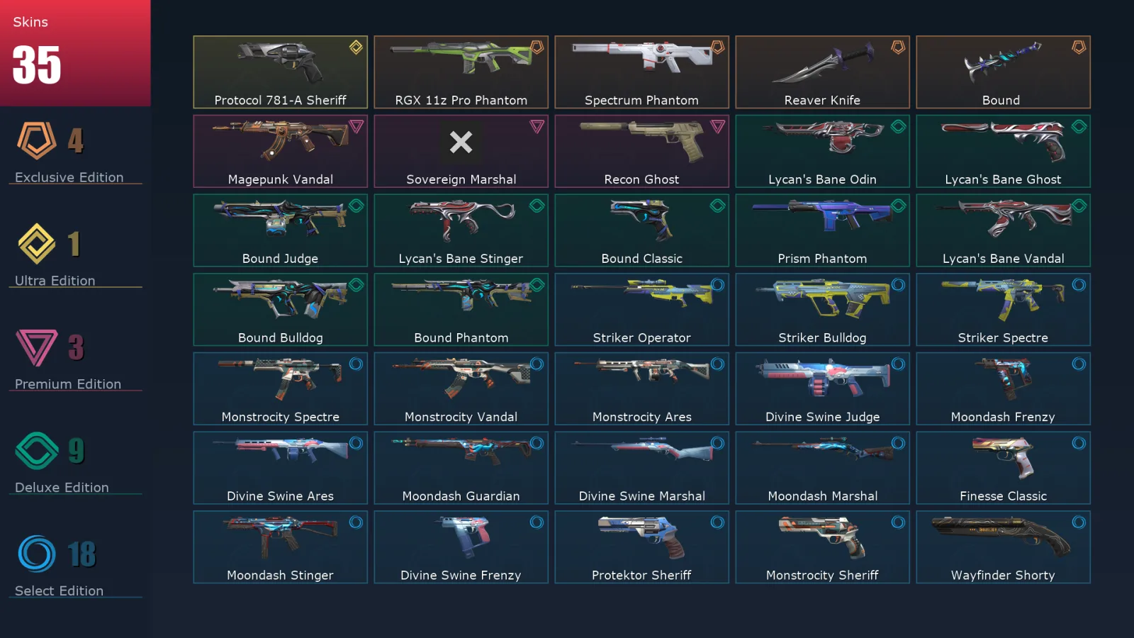 [Valorant] | EU | Level 137 | 27 Agents | 35 Skins