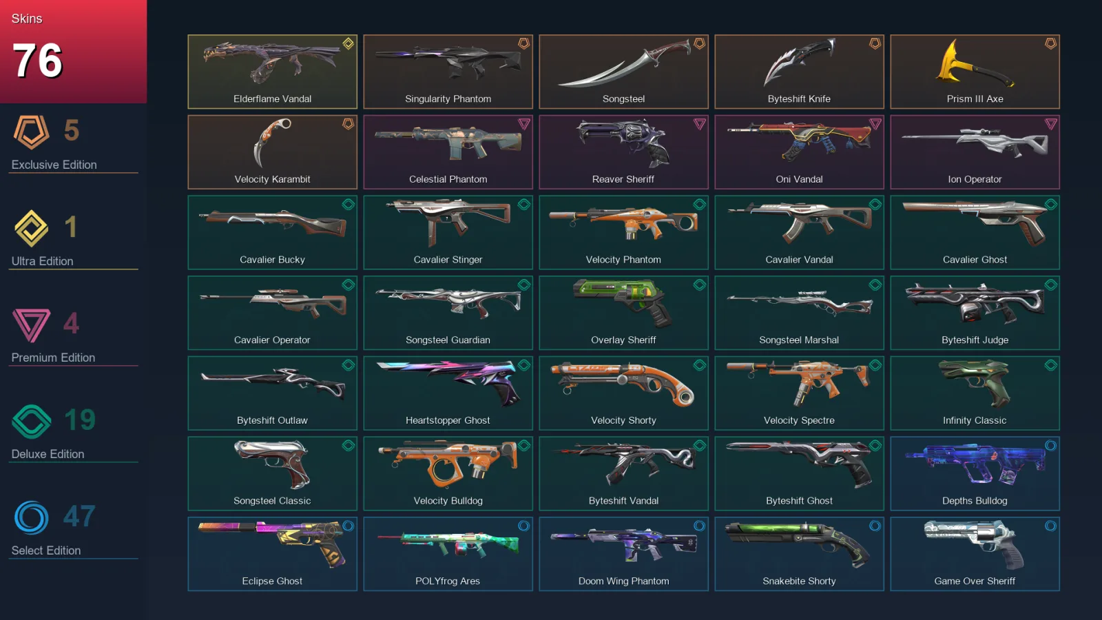 LA | Lv317 | Unranked | 76 Skin | 28 Agent | 122 Buddy