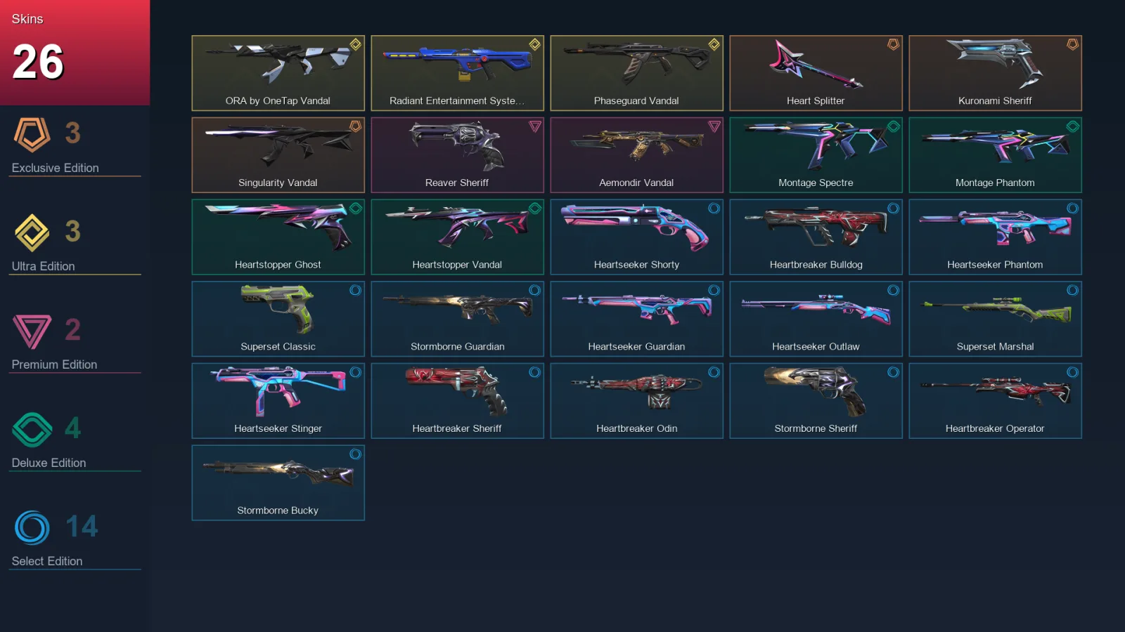 EU | Lv58 | Unranked | 26 Skin | 18 Agent | 21 Buddy