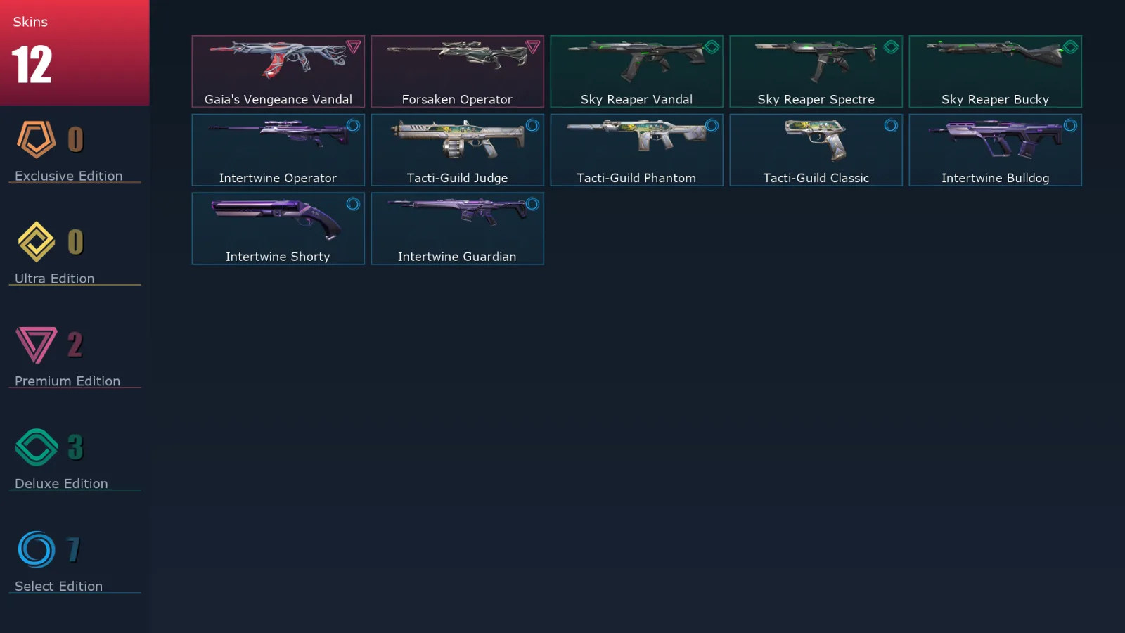 [Valorant] | EU | Level 23 | Platinum 2 | 8 Agents | 12 Skins