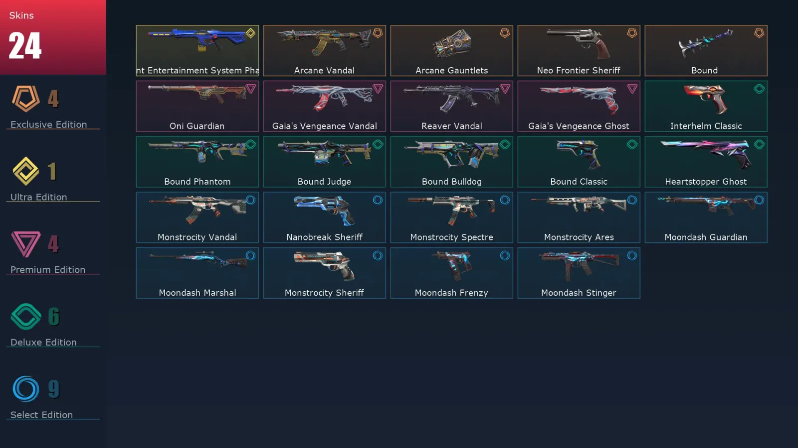 [Valorant] | EU | Level 130 | Diamond 2 | 29 Agents | 24 Skins