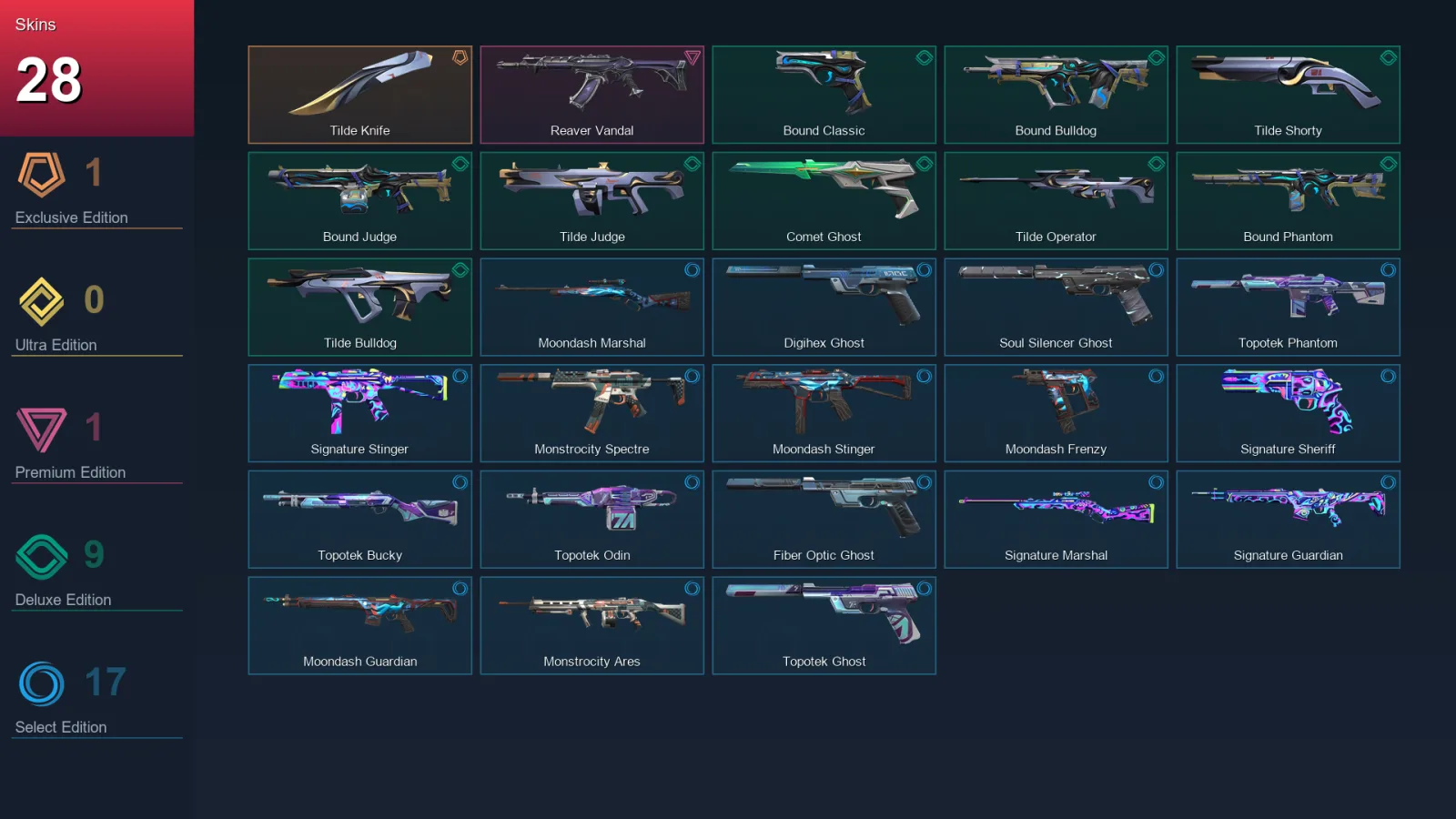 AP | Lv163 | Unranked | 28 Skin | 28 Agent | 74 Buddy