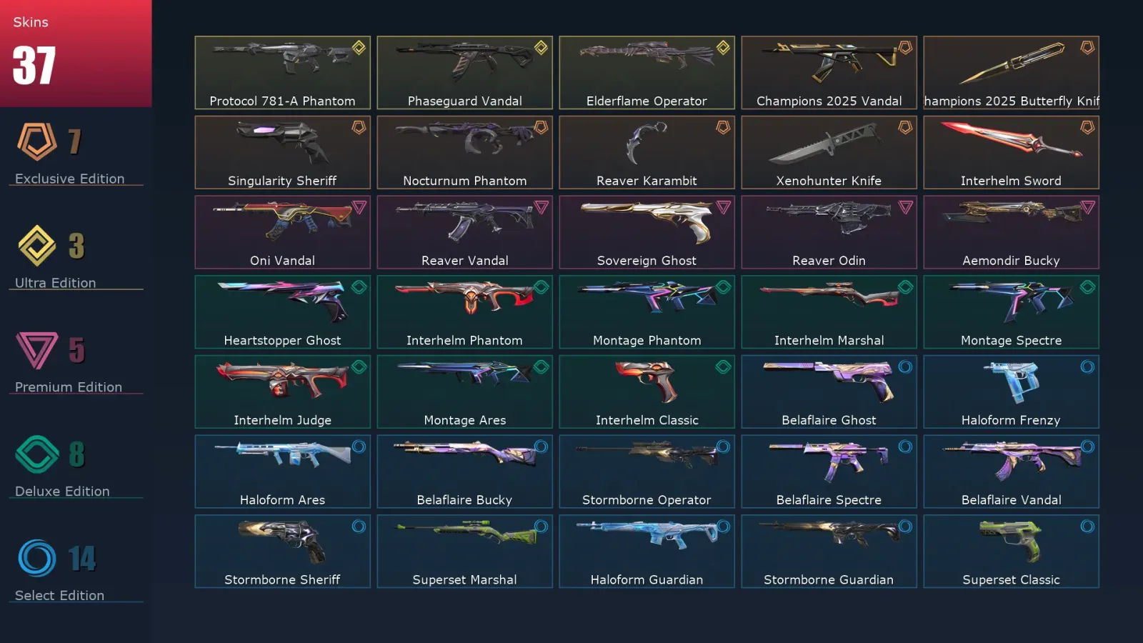 [Valorant] | EU | Level 79 | Gold 2 | 23 Agents | 37 Skins