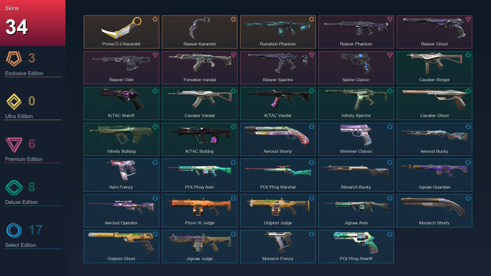 NA | Lv83 | Unranked | 34 Skin | 24 Agent | 45 Buddy — Valorant account
