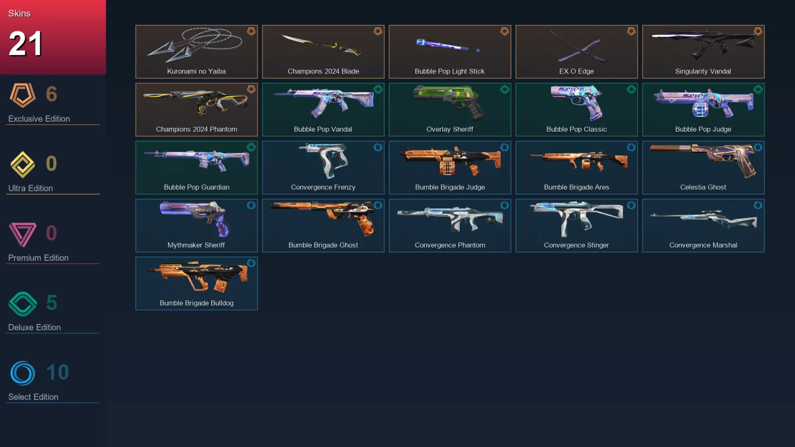 BR | Lv105 | Unranked | 21 Skin | 28 Agent | 41 Buddy — Unranked / Smurf Valorant