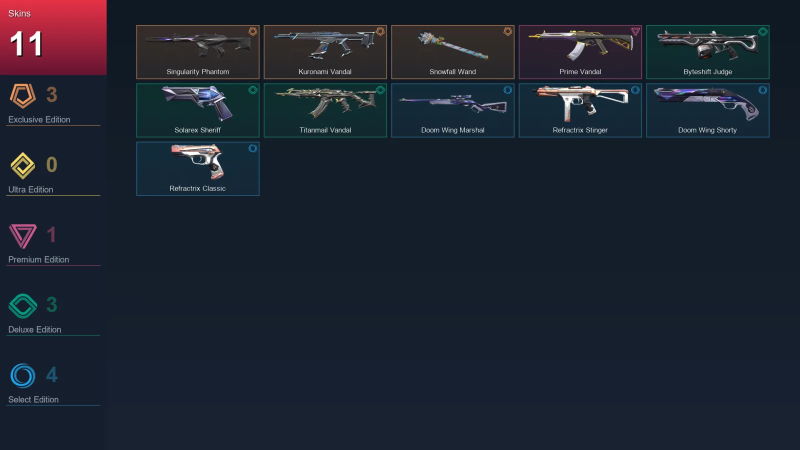 EU | Lv47 | Unranked | 11 Skin | 17 Agent | 23 Buddy