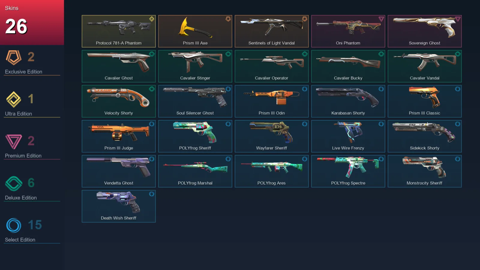 EU | Lv148 | Unranked | 26 Skin | 23 Agent | 69 Buddy