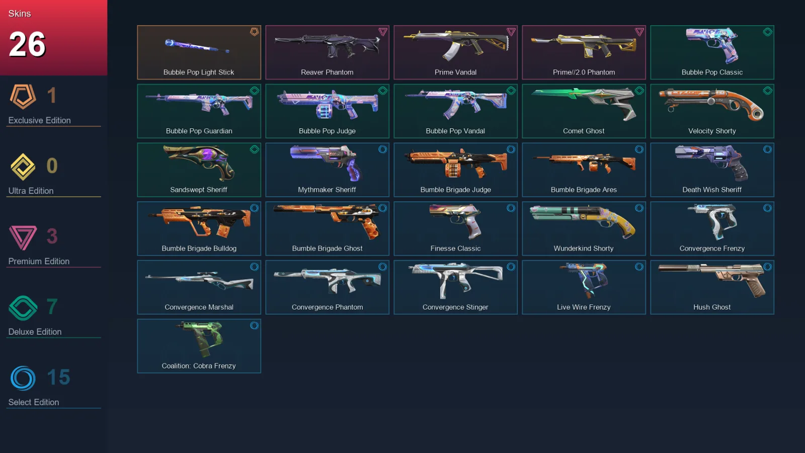 LA | Lv199 | Unranked | 26 Skin | 27 Agent | 89 Buddy