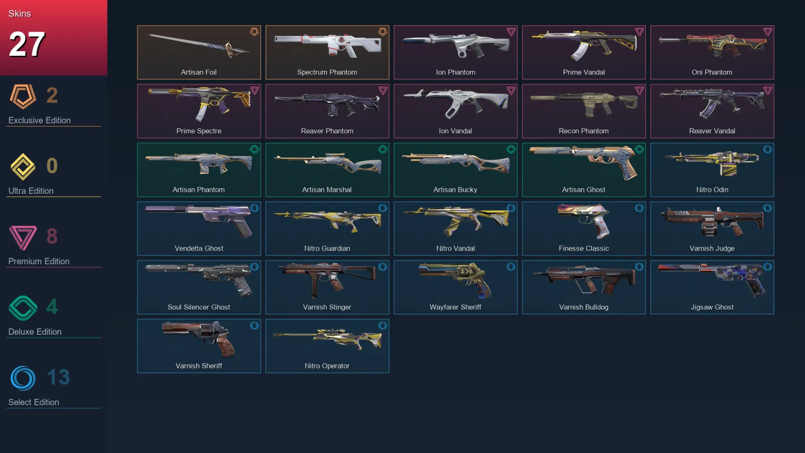 AP | Lv147 | Unranked | 27 Skin | 23 Agent | 62 Buddy