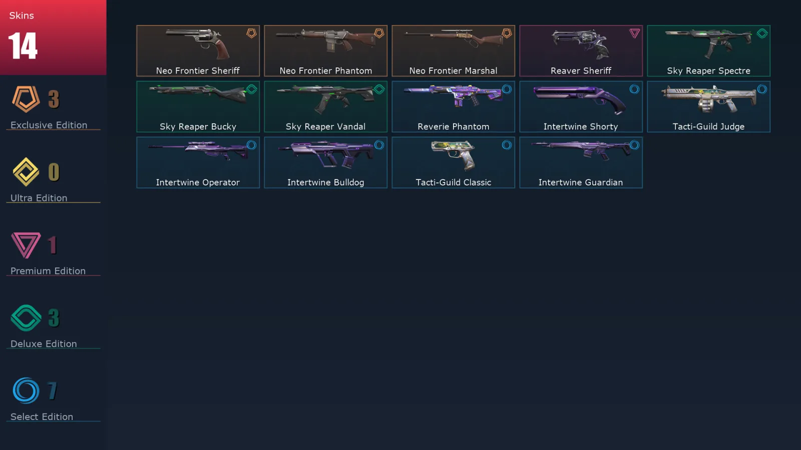 [Valorant] | EU | Level 18 | 8 Agents | 17 Skins