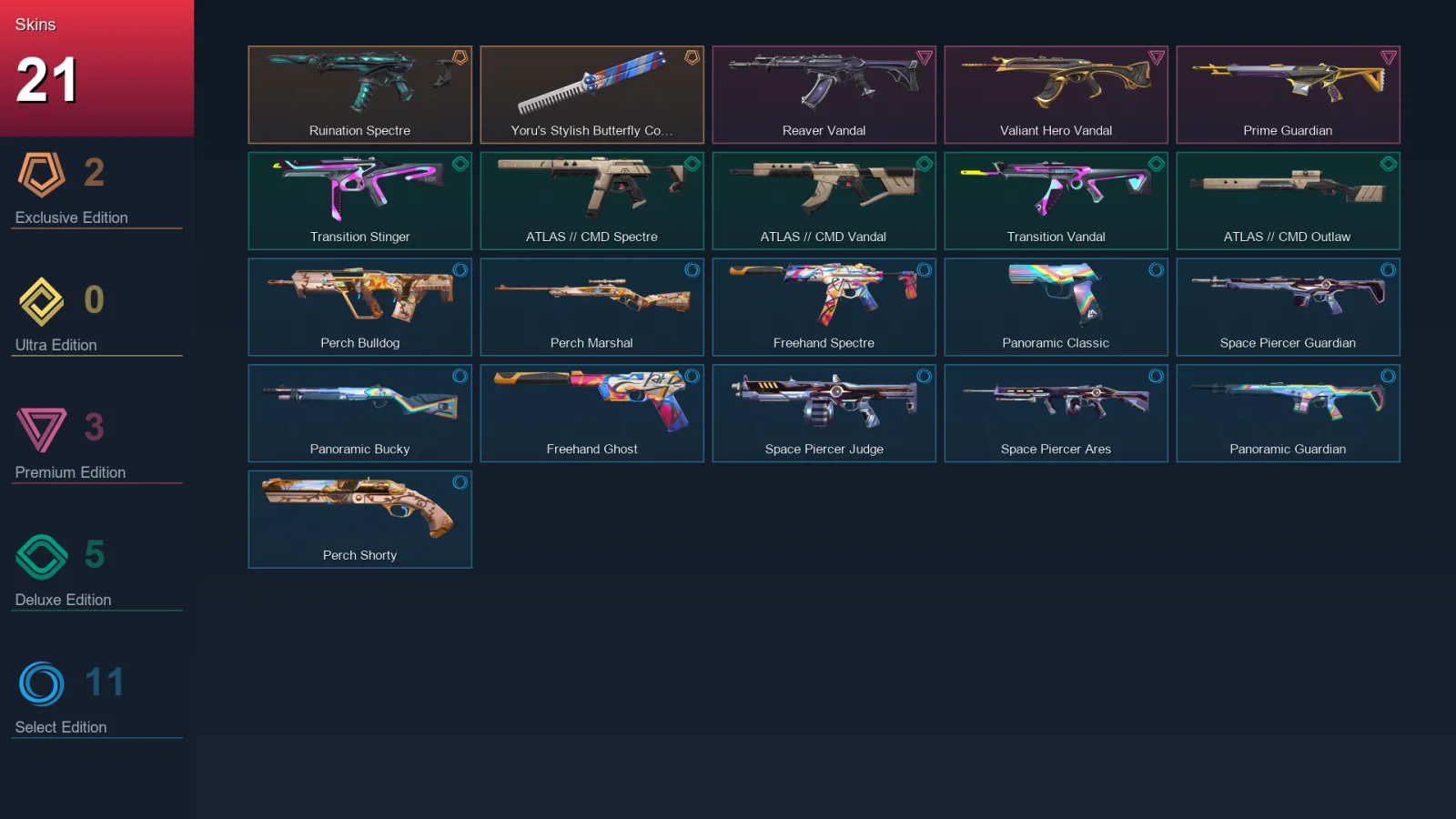 EU | Lv35 | Unranked | 21 Skin | 14 Agent | 21 Buddy — Unranked / Smurf Valorant