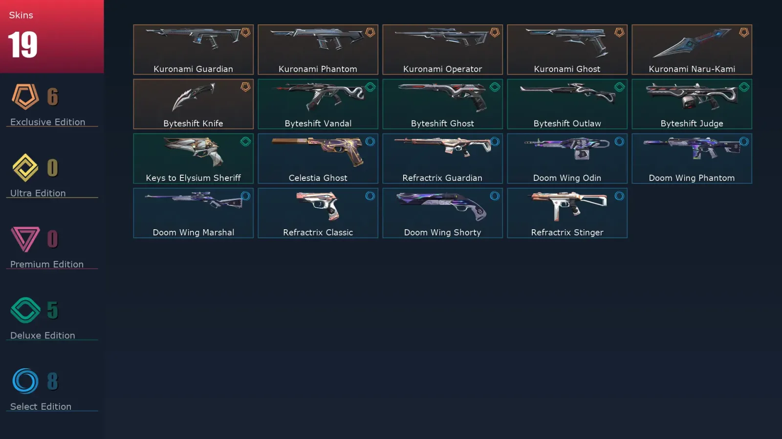 [Valorant] | EU | Level 107 | Diamond 1 | 29 Agents | 19 Skins