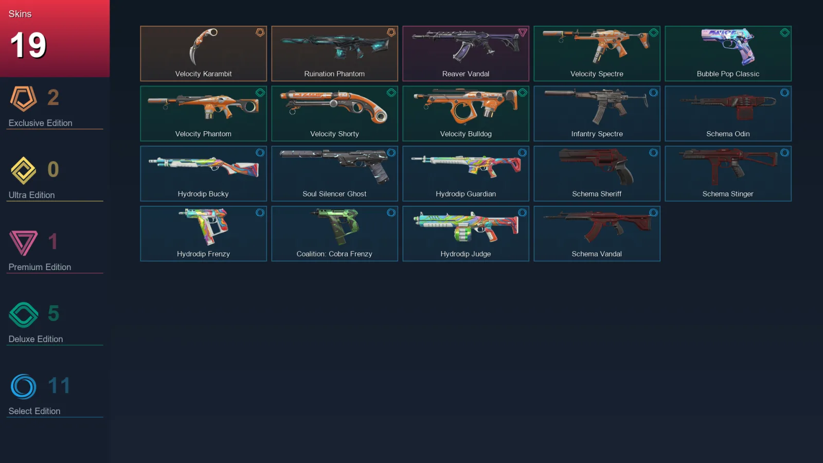 AP | Lv112 | Unranked | 19 Skin | 25 Agent | 73 Buddy