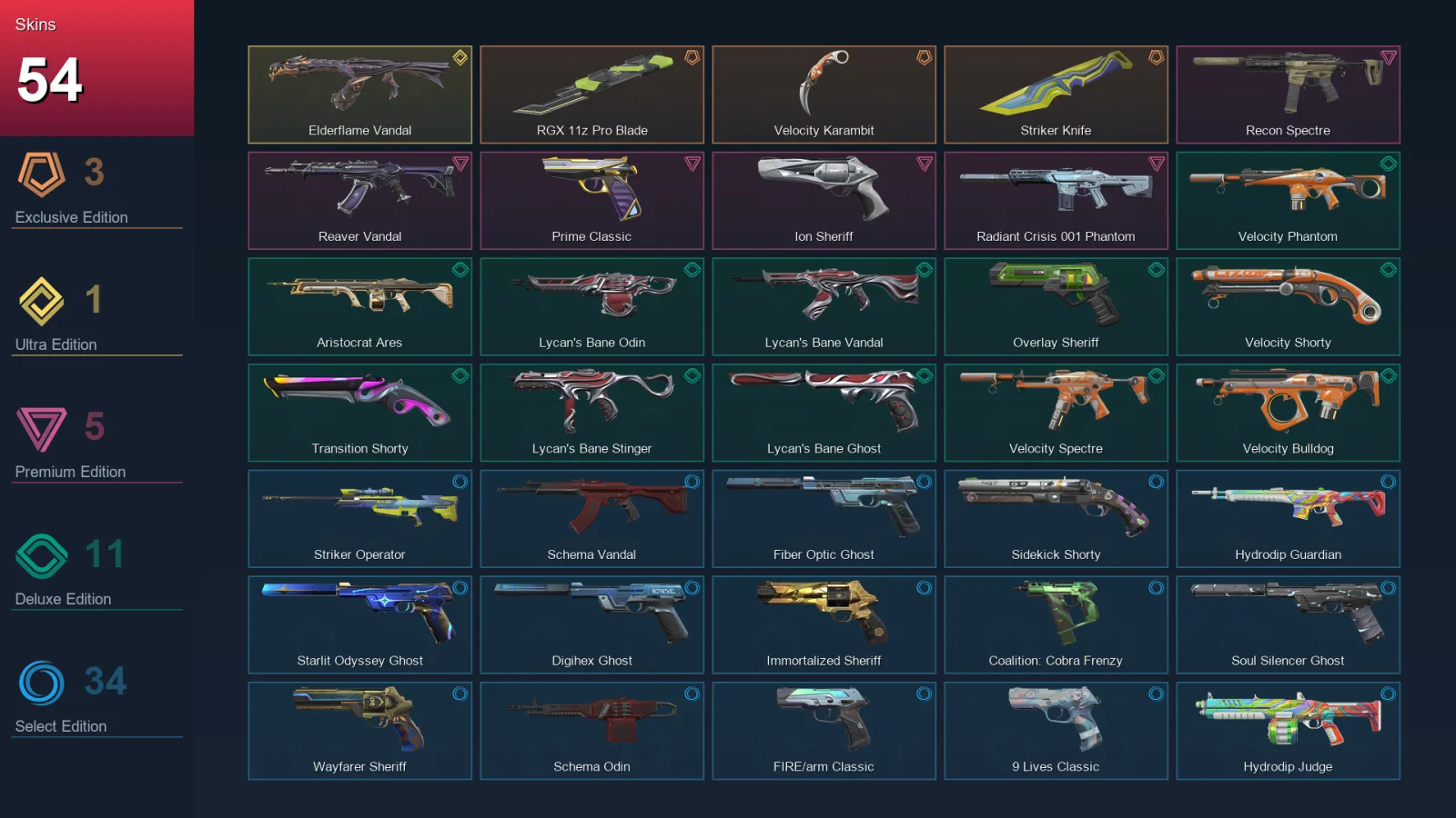 AP | Lv290 | Unranked | 54 Skin | 27 Agent | 123 Buddy