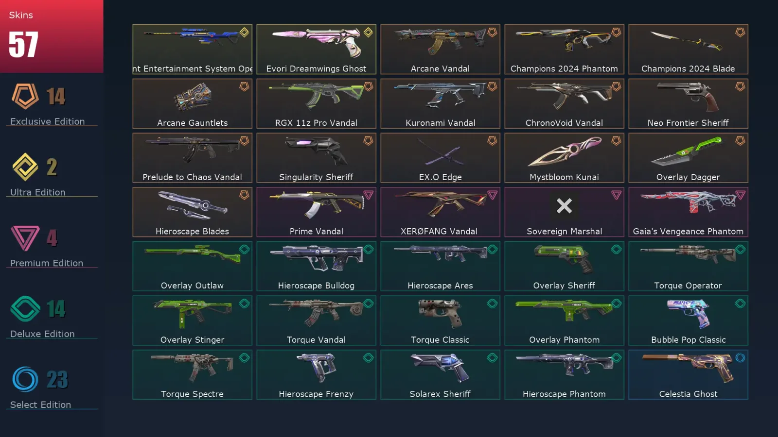 [Valorant] | EU | Level 82 | 28 Agents | 57 Skins — Valorant account