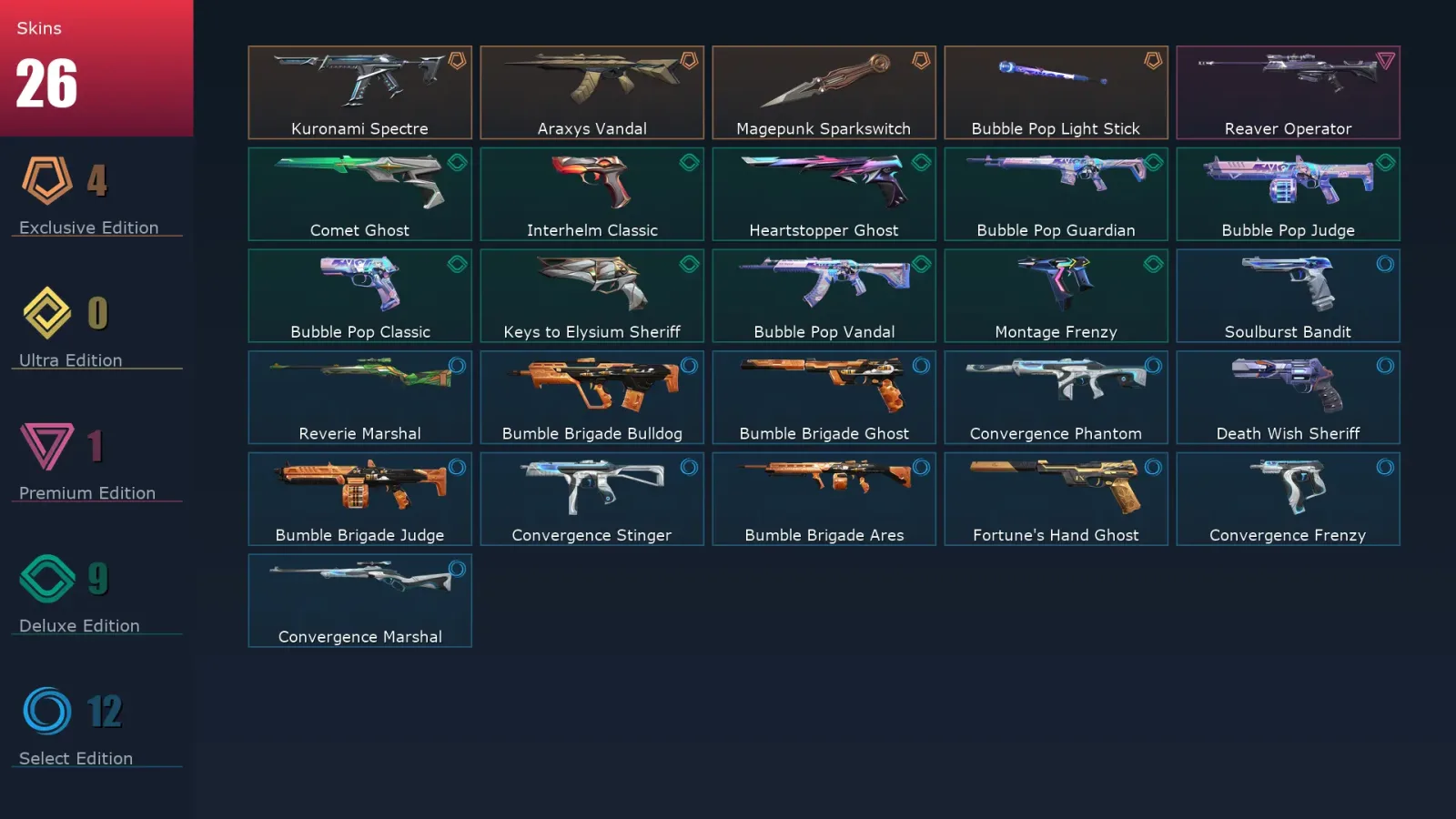 [Valorant] | EU | Level 139 | 28 Agents | 26 Skins