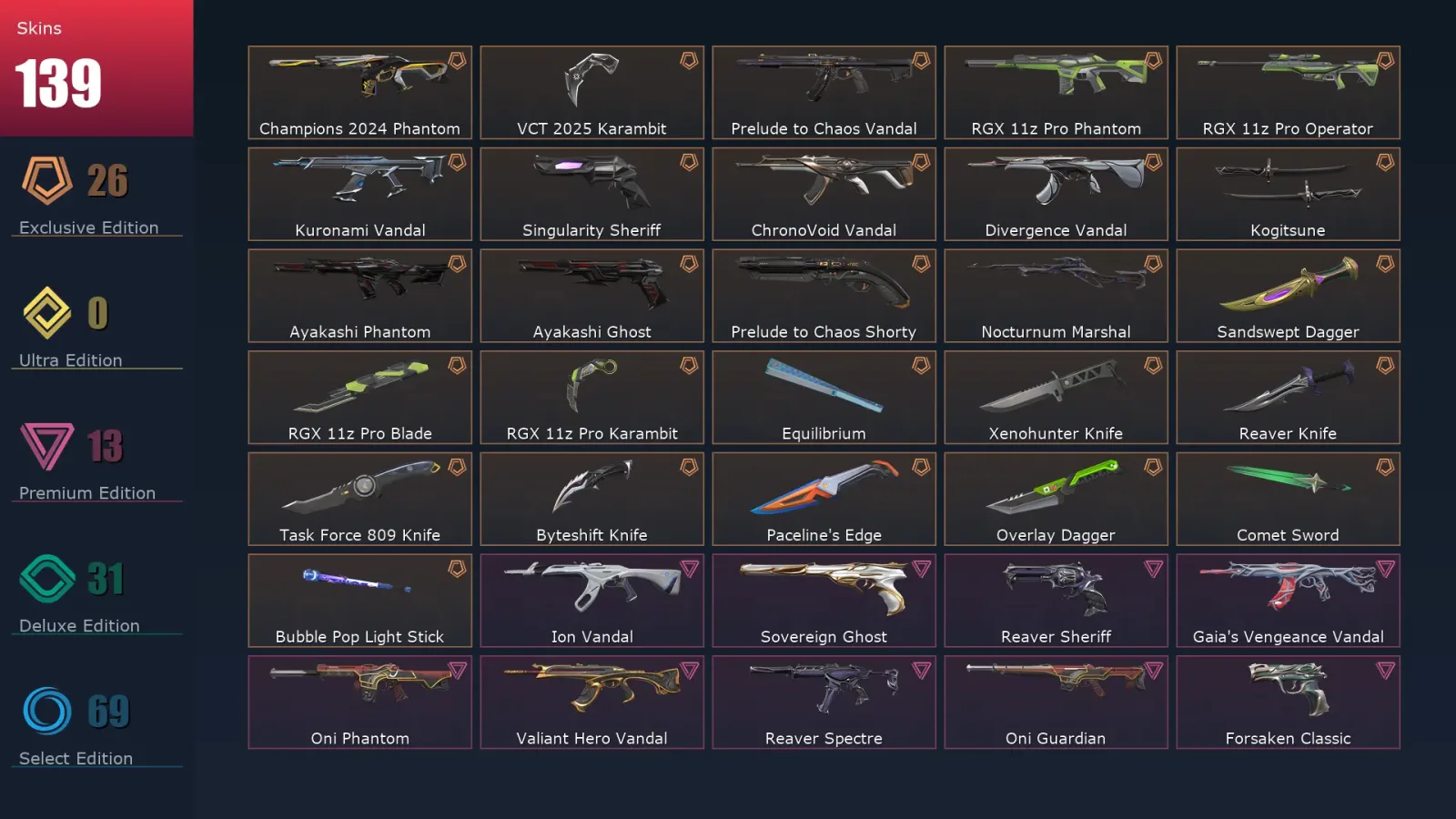 [Valorant] | EU | Level 274 | 28 Agents | 139 Skins — Valorant account