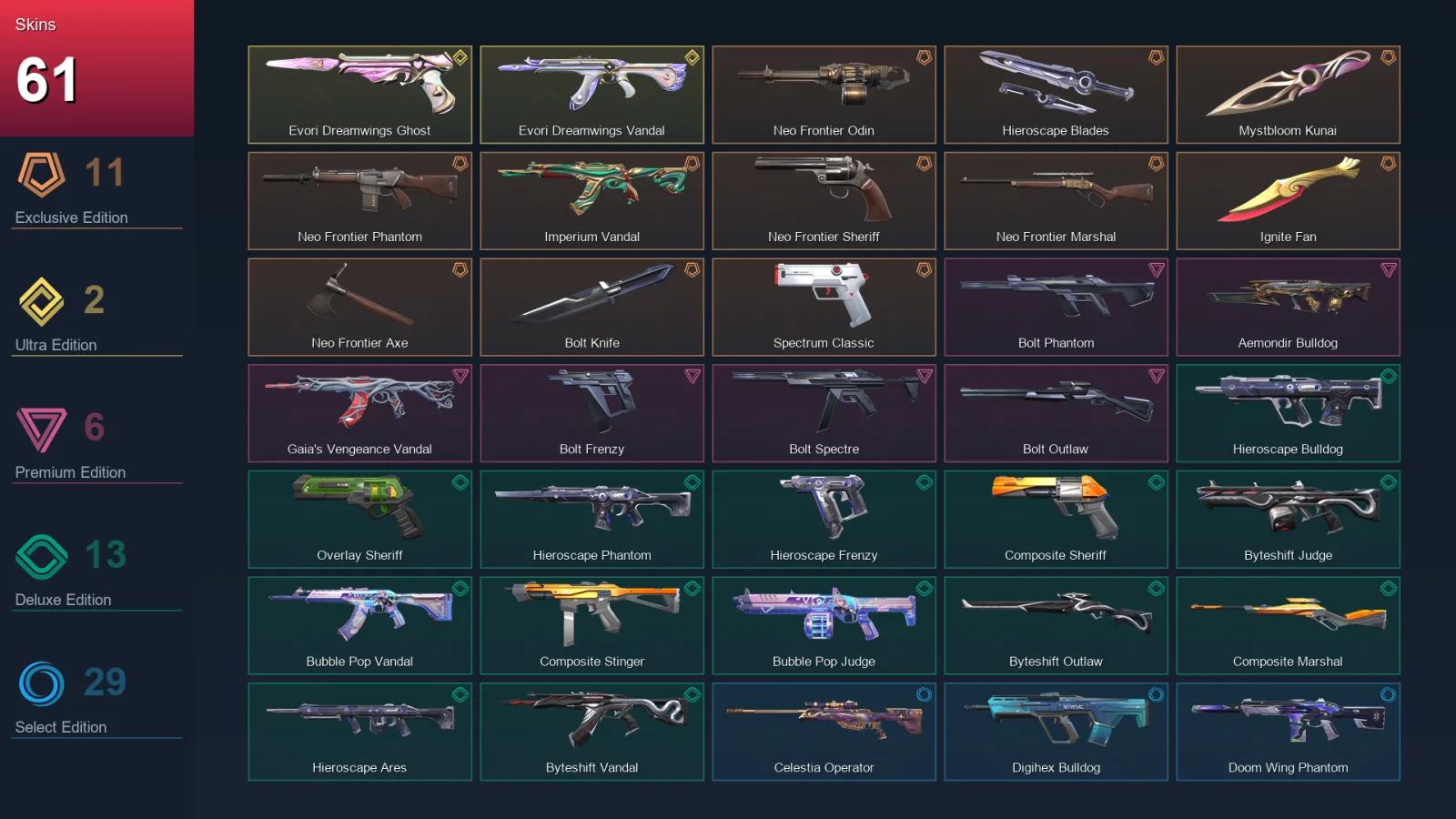 AP | Lv79 | Unranked | 61 Skin | 24 Agent | 51 Buddy — Valorant account