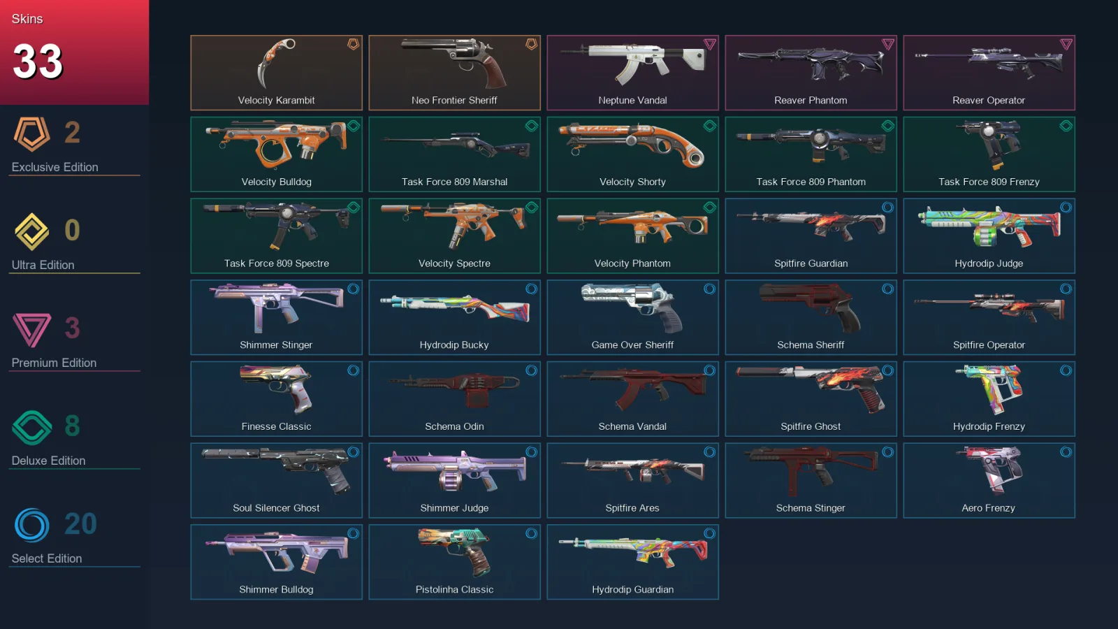 EU | Lv149 | Unranked | 33 Skin | 28 Agent | 86 Buddy