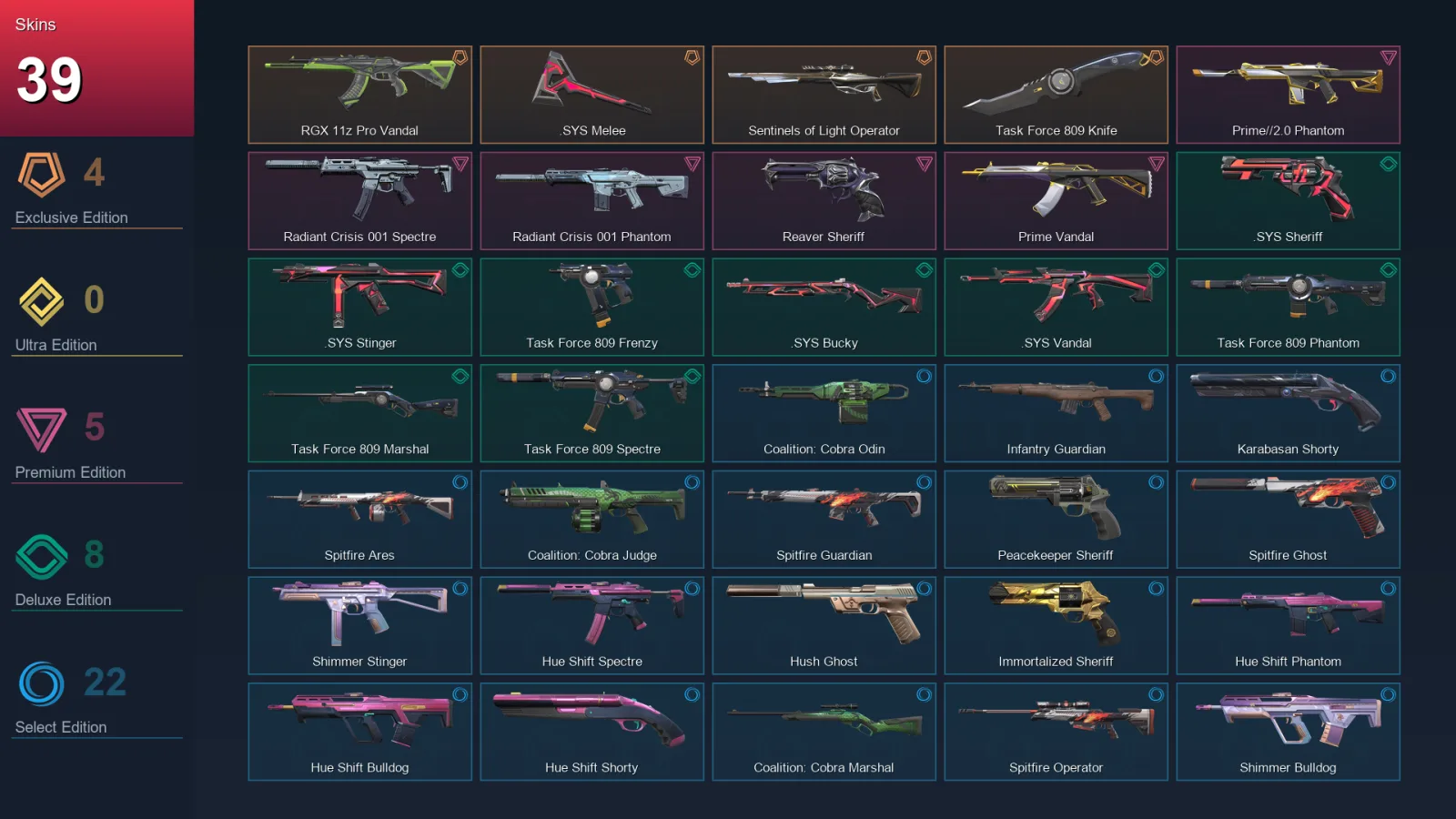 EU | Lv114 | Unranked | 39 Skin | 21 Agent | 52 Buddy