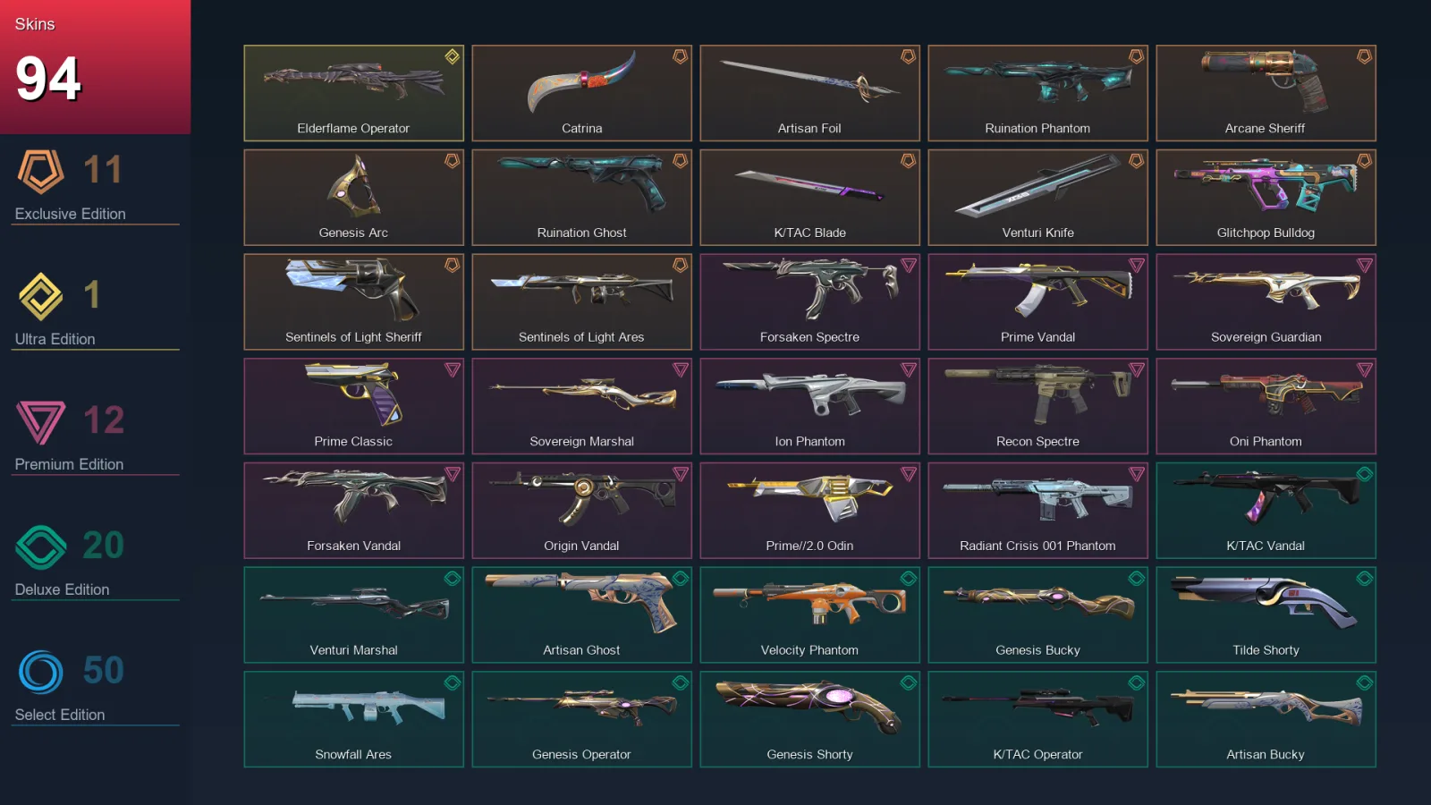 AP | Lv310 | Unranked | 94 Skin | 29 Agent | 115 Buddy