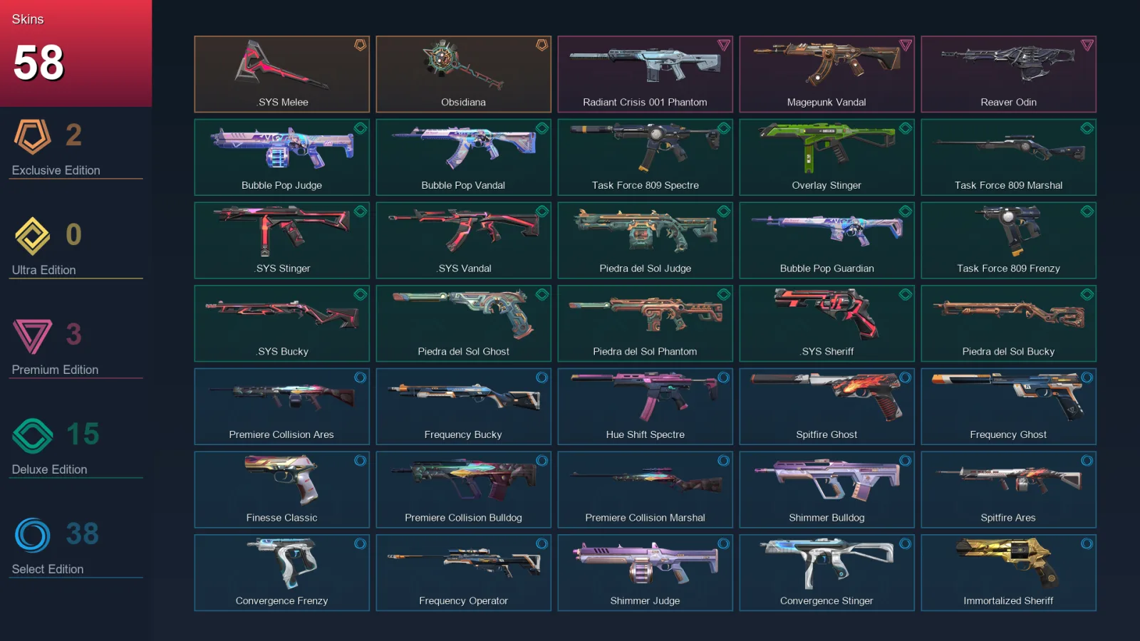 AP | Lv140 | Unranked | 58 Skin | 28 Agent | 84 Buddy — Valorant account