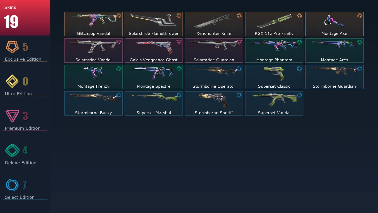 [Valorant] | EU | Level 29 | 10 Agents | 19 Skins