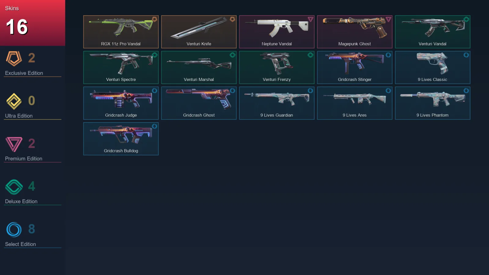 EU | Lv34 | Unranked | 16 Skin | 12 Agent | 18 Buddy
