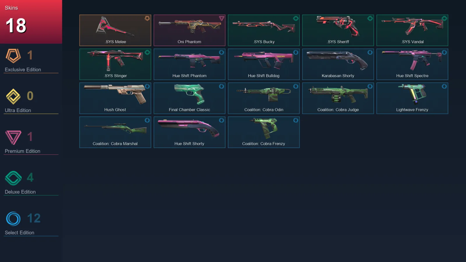 AP | Lv94 | Unranked | 18 Skin | 20 Agent | 44 Buddy