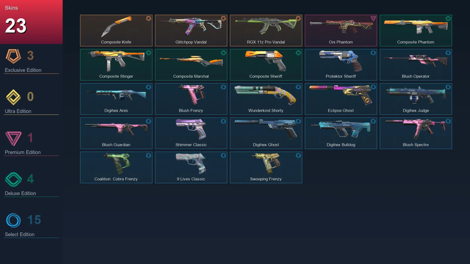 EU | Lv167 | Unranked | 23 Skin | 25 Agent | 64 Buddy