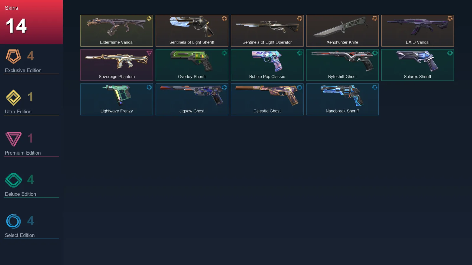 EU | Lv169 | Unranked | 14 Skin | 27 Agent | 60 Buddy