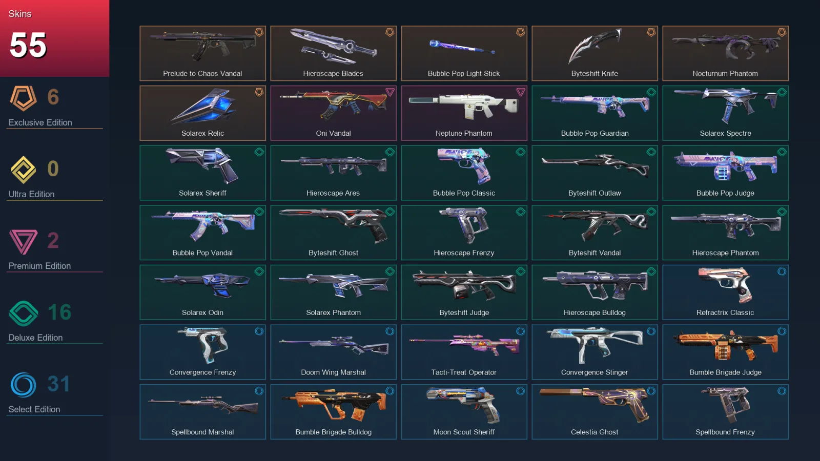 BR | Lv108 | Unranked | 55 Skin | 26 Agent | 58 Buddy