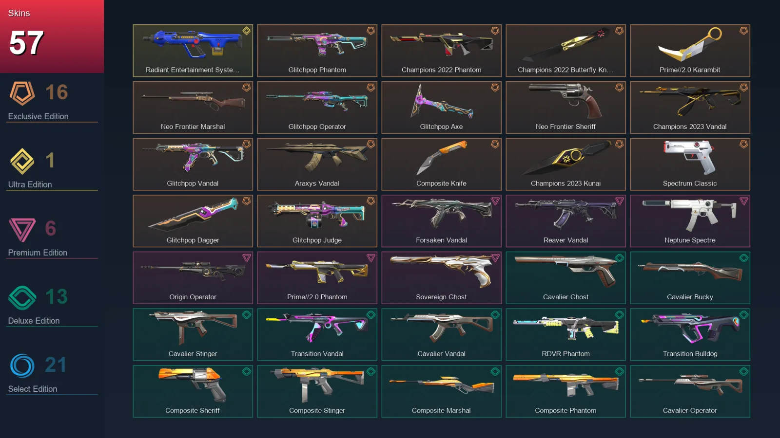 AP | Lv62 | Unranked | 57 Skin | 17 Agent | 44 Buddy — Valorant account