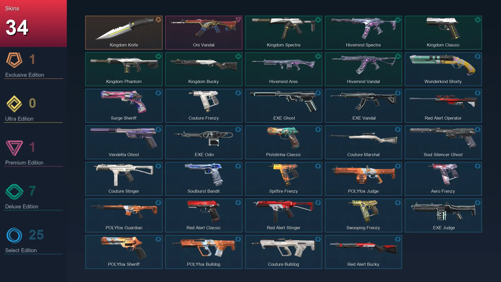 BR | Lv148 | Unranked | 34 Skin | 25 Agent | 69 Buddy