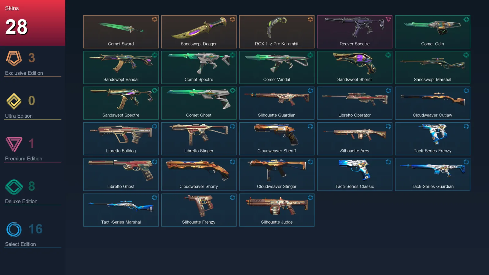 LA | Lv65 | Unranked | 28 Skin | 22 Agent | 35 Buddy