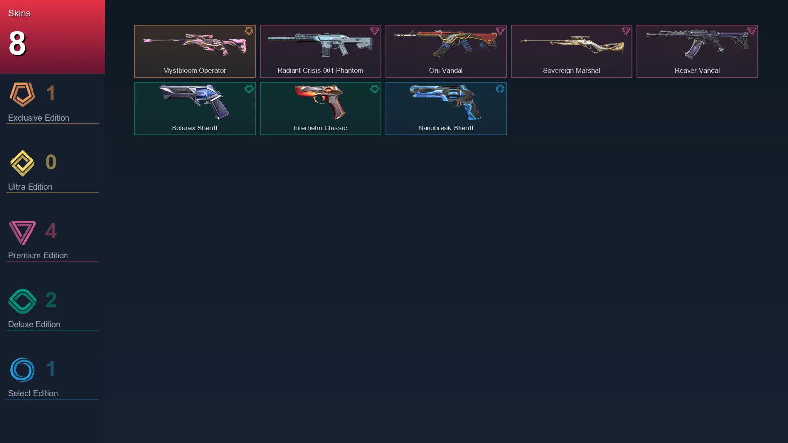EU | Lv172 | Unranked | 8 Skin | 27 Agent | 67 Buddy