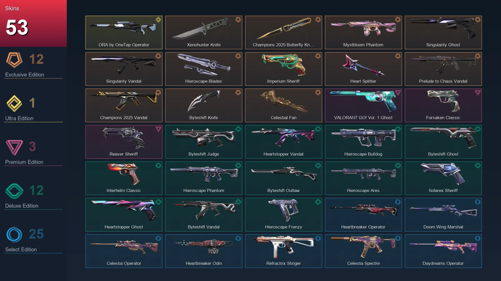 EU | Lv126 | Bronze II | 53 Skin | 28 Agent | 50 Buddy — Valorant account